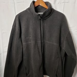 Columbia Full Zip Charcoal Gray Fleece Mens Jacket Size XL